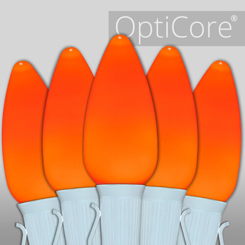 C9 Amber Smooth OptiCore Commercial LED Halloween Lights, Lights