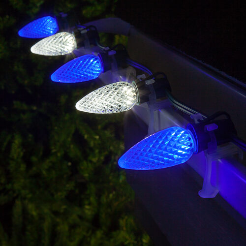 C9 Blue / Cool White OptiCore Commercial LED Christmas Lights, Lights