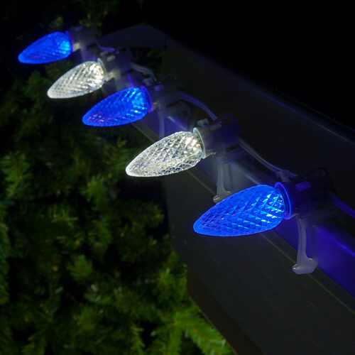 C9 Blue / Cool White OptiCore Commercial LED Christmas Lights, Lights