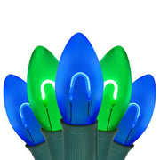 C9 Blue / Green FlexFilament Shatterproof Vintage Commercial LED Christmas Lights, Lights