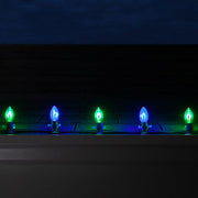 C9 Blue / Green FlexFilament Shatterproof Vintage Commercial LED Christmas Lights, Lights