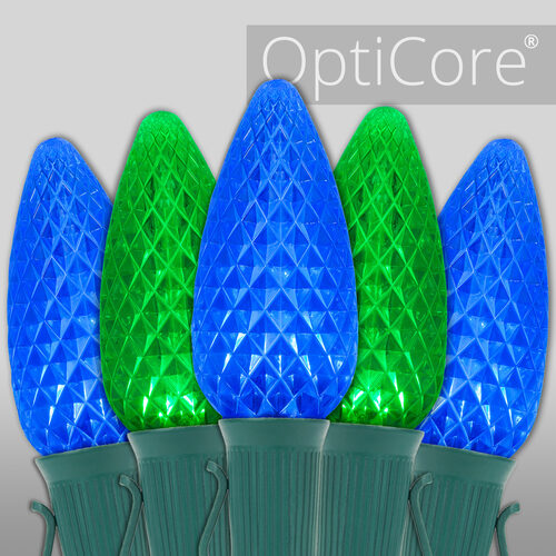 C9 Blue / Green OptiCore Commercial LED Christmas Lights, Lights