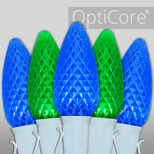 C9 Blue / Green OptiCore Commercial LED Christmas Lights, Lights