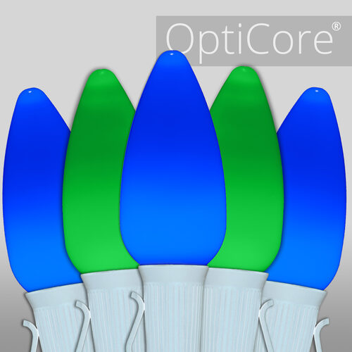 C9 Blue / Green Smooth OptiCore Commercial LED Christmas Lights, Lights