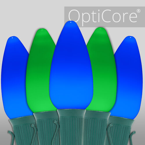 C9 Blue / Green Smooth OptiCore Commercial LED Christmas Lights, Lights