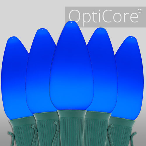 C9 Blue Smooth OptiCore Commercial LED Christmas Lights, Lights
