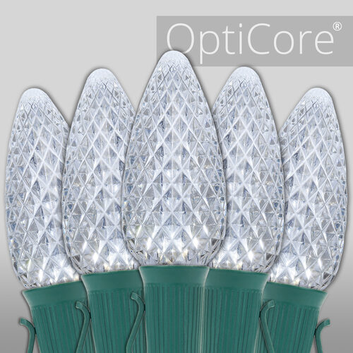 C9 Cool White OptiCore Commercial LED Christmas Lights, Lights
