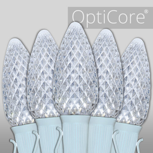 C9 Cool White OptiCore Commercial LED Christmas Lights, Lights