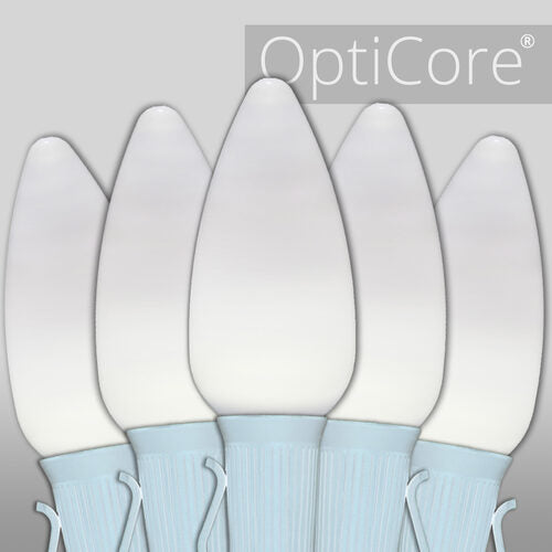 C9 Cool White Smooth OptiCore Commercial LED Christmas Lights, Lights