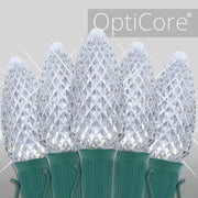 C9 Cool White Twinkle OptiCore Commercial LED Christmas Lights, Lights