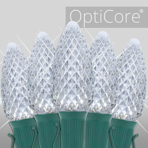 C9 Cool White Twinkle OptiCore Commercial LED Christmas Lights, Lights