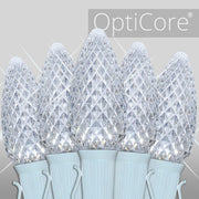 C9 Cool White Twinkle OptiCore Commercial LED Christmas Lights, Lights