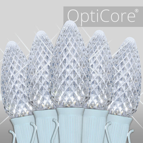 C9 Cool White Twinkle OptiCore Commercial LED Christmas Lights, Lights