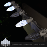 C9 Cool White Twinkle OptiCore Commercial LED Christmas Lights, Lights