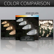 C9 Cool White Twinkle OptiCore Commercial LED Christmas Lights, Lights