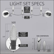 C9 Cool White Twinkle OptiCore Commercial LED Christmas Lights, Lights