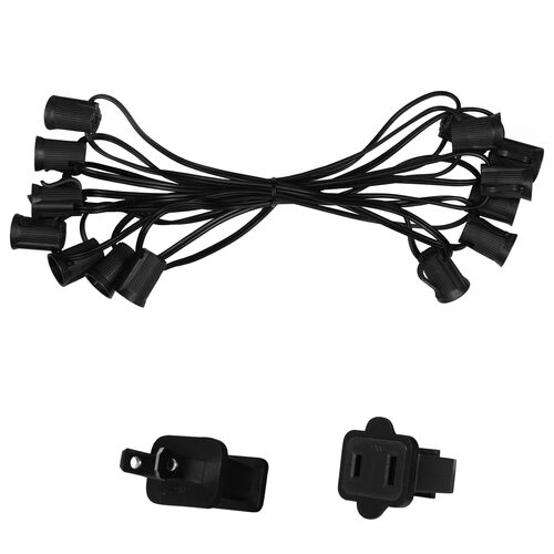 C9 E17 - Intermediate Light Stringer, Length, 10 Amp SPT2W Black Wire