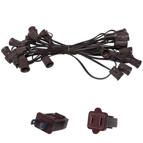 C9 E17 - Intermediate Light Stringer, Length, 5 Amp SPT1W Brown Wire