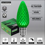 C9 Green OptiCore Commercial LED Christmas Lights, Lights