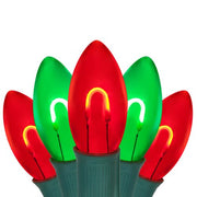 C9 Green / Red FlexFilament Shatterproof Vintage Commercial LED Christmas Lights, Lights