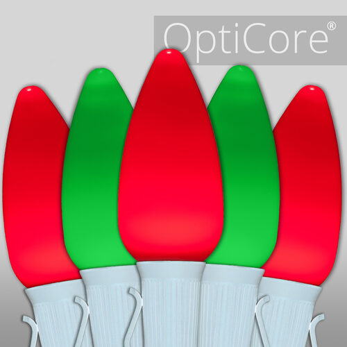 C9 Green / Red Smooth OptiCore Commercial LED Christmas Lights, Lights