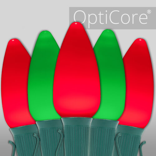 C9 Green / Red Smooth OptiCore Commercial LED Christmas Lights, Lights