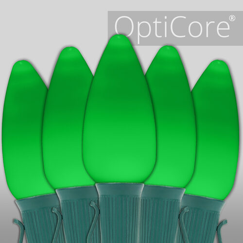 C9 Green Smooth OptiCore Commercial LED Christmas Lights, Lights