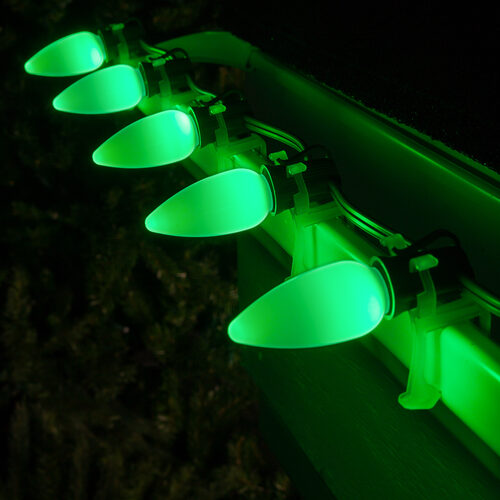C9 Green Smooth OptiCore Commercial LED Christmas Lights, Lights