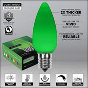 C9 Green Smooth OptiCore Commercial LED Christmas Lights, Lights