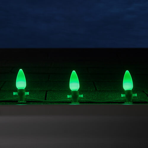C9 Green Smooth OptiCore Commercial LED Christmas Lights, Lights
