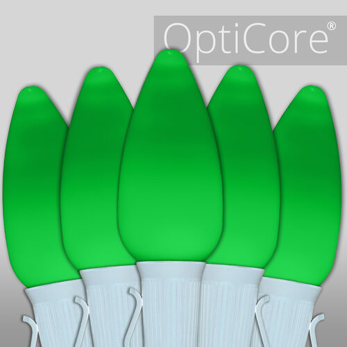 C9 Green Smooth OptiCore Commercial LED Christmas Lights, Lights