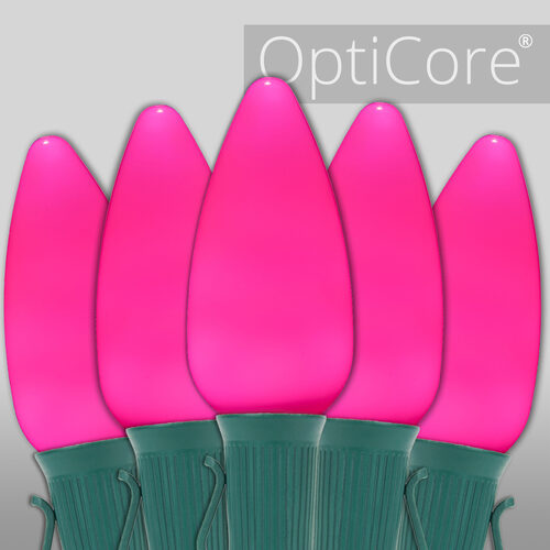 C9 Pink Smooth OptiCore Commercial LED Christmas Lights, Lights