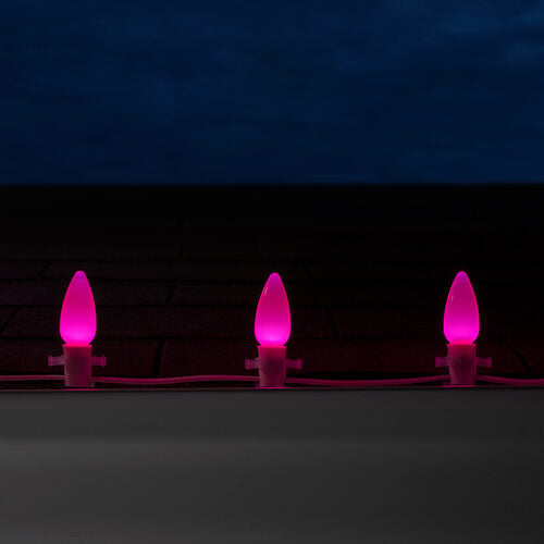 C9 Pink Smooth OptiCore Commercial LED Christmas Lights, Lights