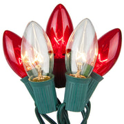 C9 Red / Clear Commercial Christmas Lights, Lights