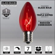 C9 Red / Clear Commercial Christmas Lights, Lights