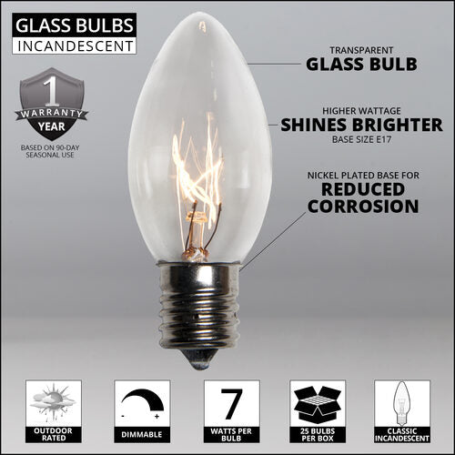 C9 Red / Clear Commercial Christmas Lights, Lights