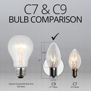 C9 Red / Clear Commercial Christmas Lights, Lights