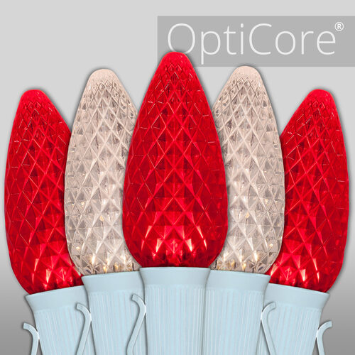 C9 Red / Warm White OptiCore Commercial LED Christmas Lights, Lights