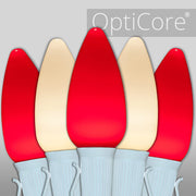 C9 Red / Warm White Smooth OptiCore Commercial LED Christmas Lights, Lights