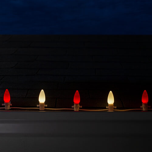 C9 Red / Warm White Smooth OptiCore Commercial LED Christmas Lights, Lights