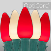 C9 Red / Warm White Smooth OptiCore Commercial LED Christmas Lights, Lights