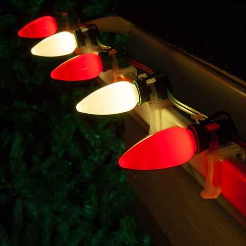 C9 Red / Warm White Smooth OptiCore Commercial LED Christmas Lights, Lights