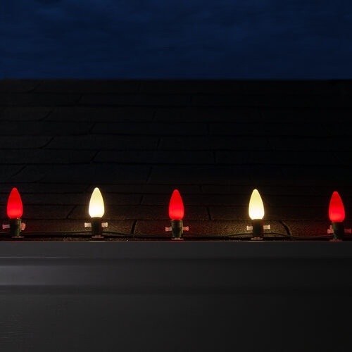 C9 Red / Warm White Smooth OptiCore Commercial LED Christmas Lights, Lights
