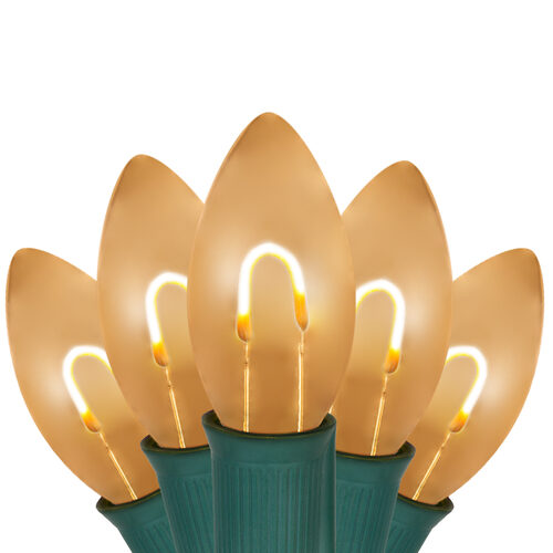 C9 Warm White FlexFilament Shatterproof Vintage Commercial LED Christmas Lights, Lights