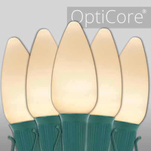 C9 Warm White Smooth OptiCore Commercial LED Christmas Lights, Lights