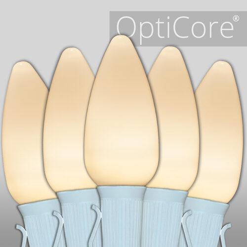 C9 Warm White Smooth OptiCore Commercial LED Christmas Lights, Lights