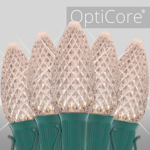 C9 Warm White Twinkle OptiCore Commercial LED Christmas Lights, Lights