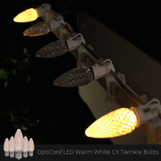 C9 Warm White Twinkle OptiCore Commercial LED Christmas Lights, Lights