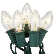 Clear C7 Twinkle Lights on Green Wire