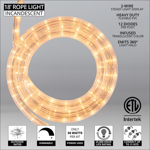Clear Rope Light, 18 ft